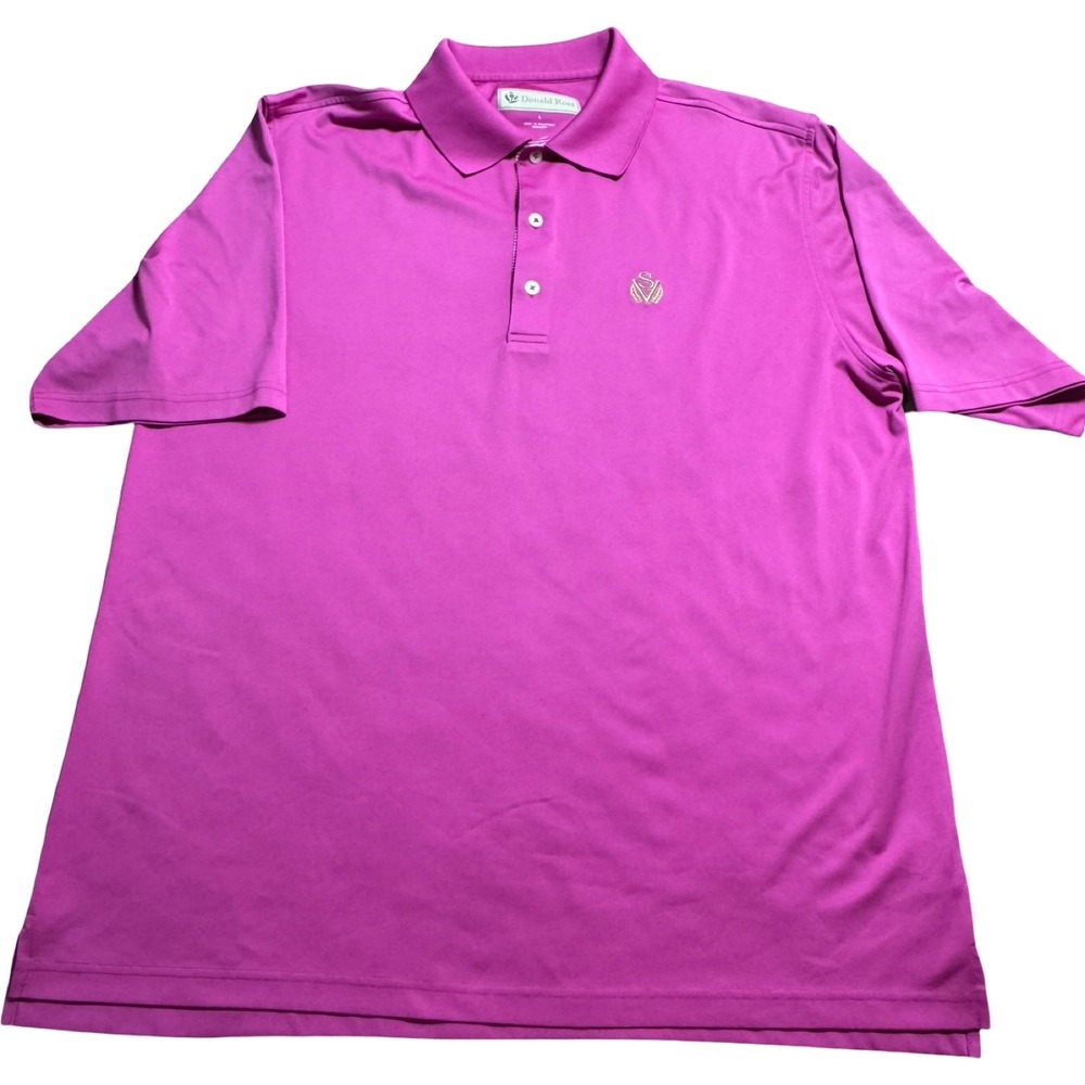 Donald Ross Sage Valley Golf Club Polo Plum Pink Mens L Performance SV Logo